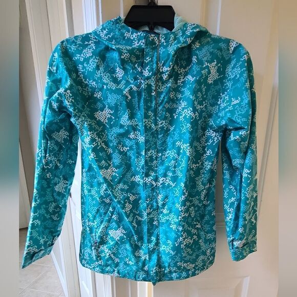 Columbia Kids Digital Camo Hooded Raincoat Windbreaker Size M - Picture 1 of 7